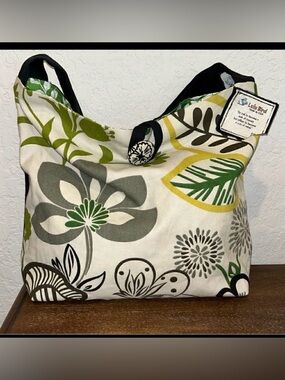 New, Lulu Bird Floral Print Canvas Shoulder Bag
